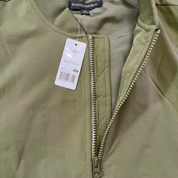 NEW Banana Republic Men’s Bomber Jacket Green, Size M (New) - Picture 5 of 14